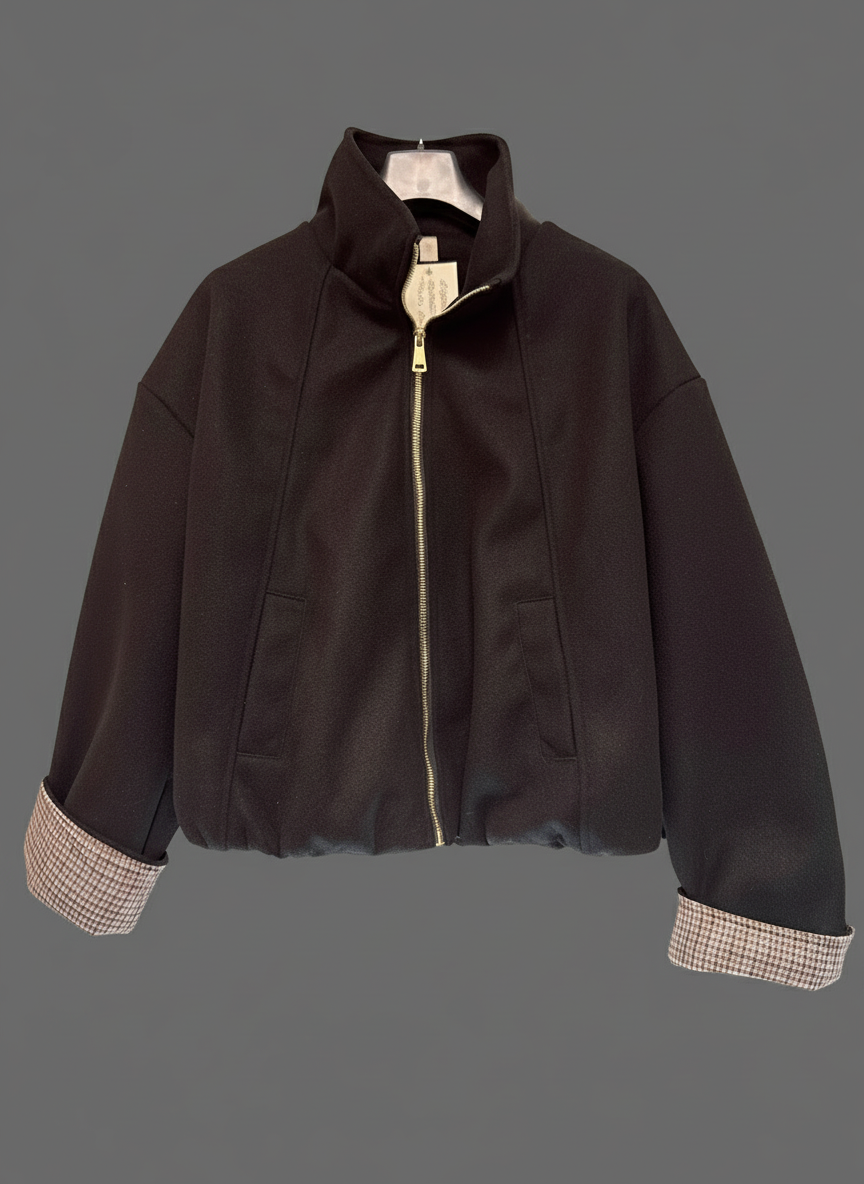 Giubbotto bomber panno nero Lineaelle