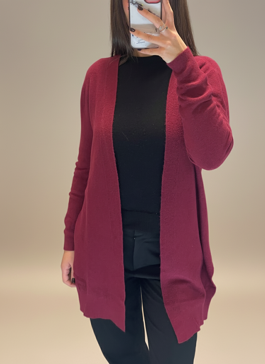 Cardigan basic bordeaux LineaElle