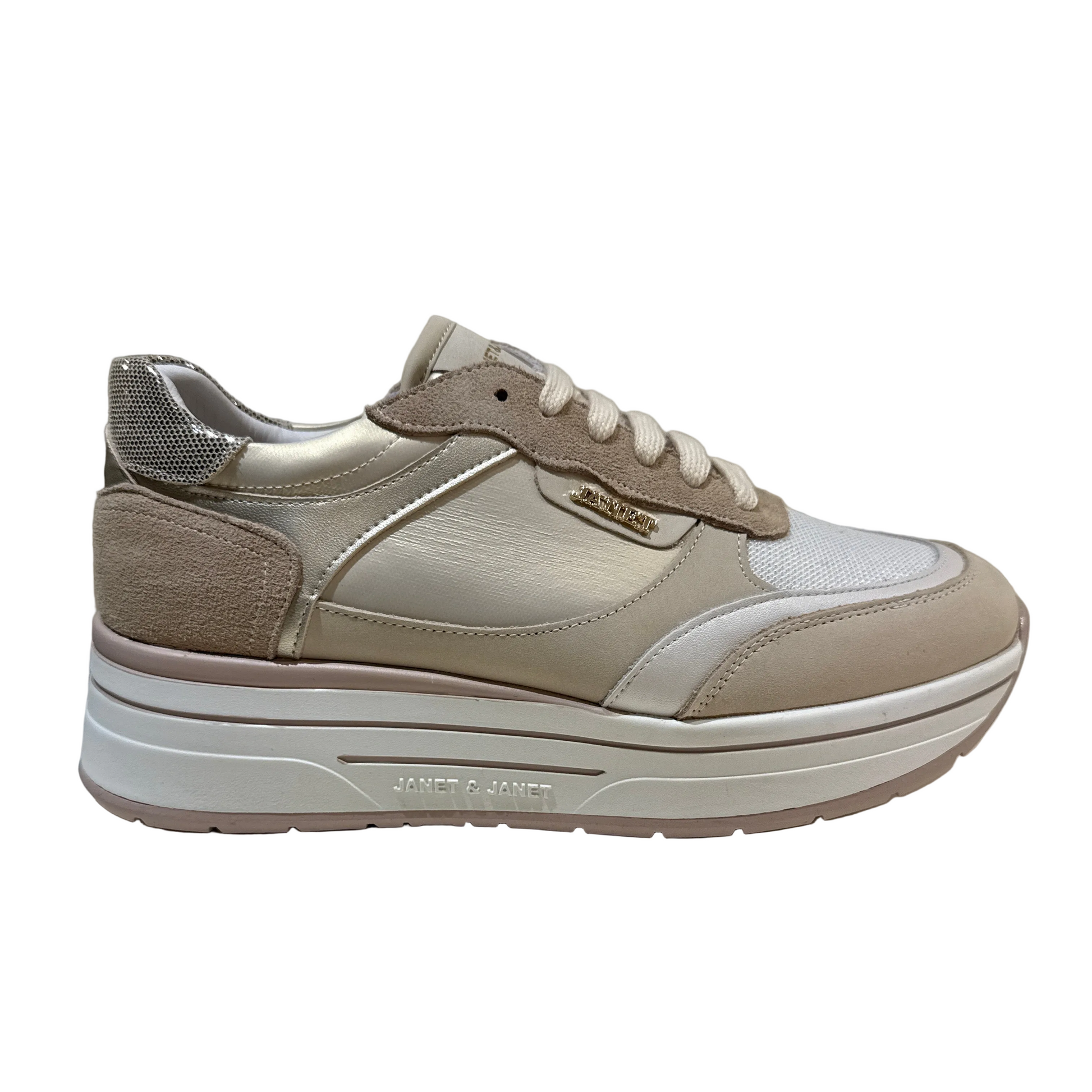 JANET & JANET SNEAKERS CREMA/BEIGE J-591 DONNA