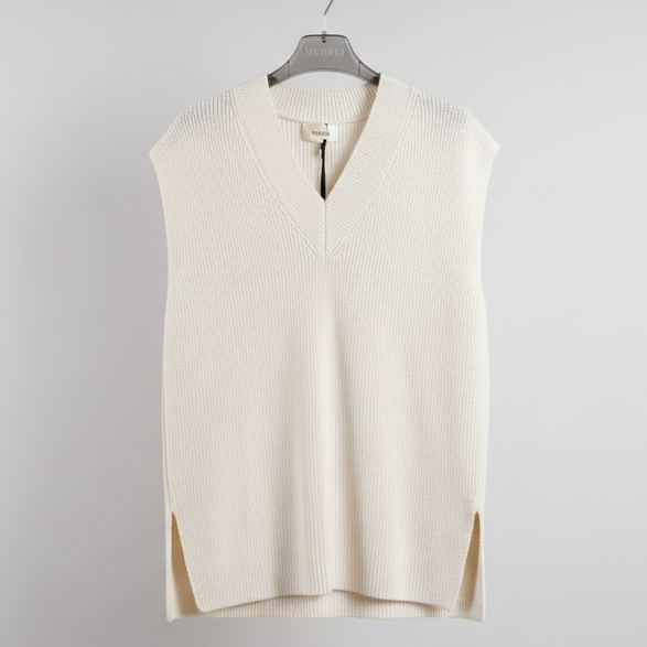 GILET BIANCO SCOLLO V VICOLO