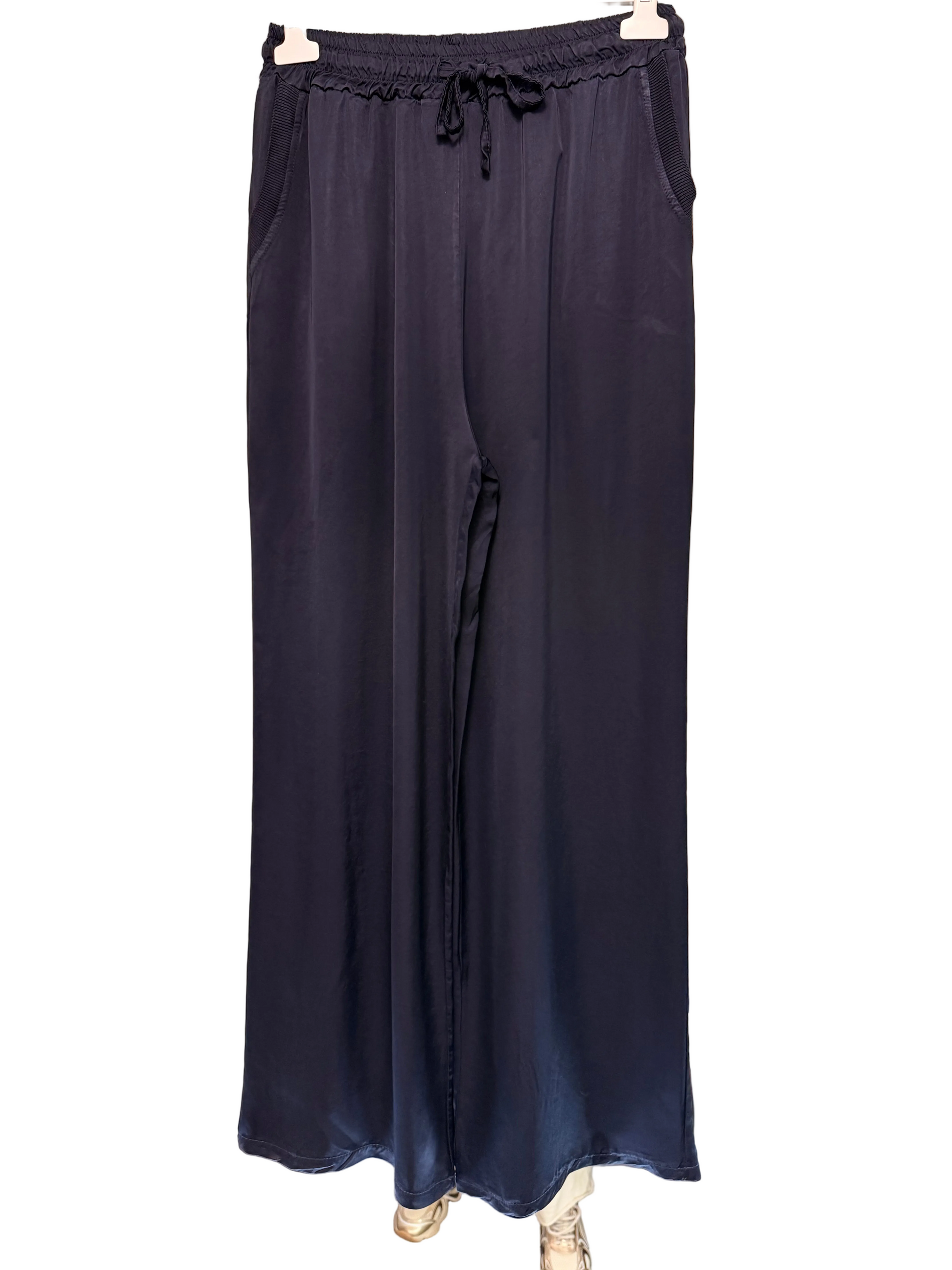 LINEAELLE PANTALONE RASO VISCOSA BLU 14570