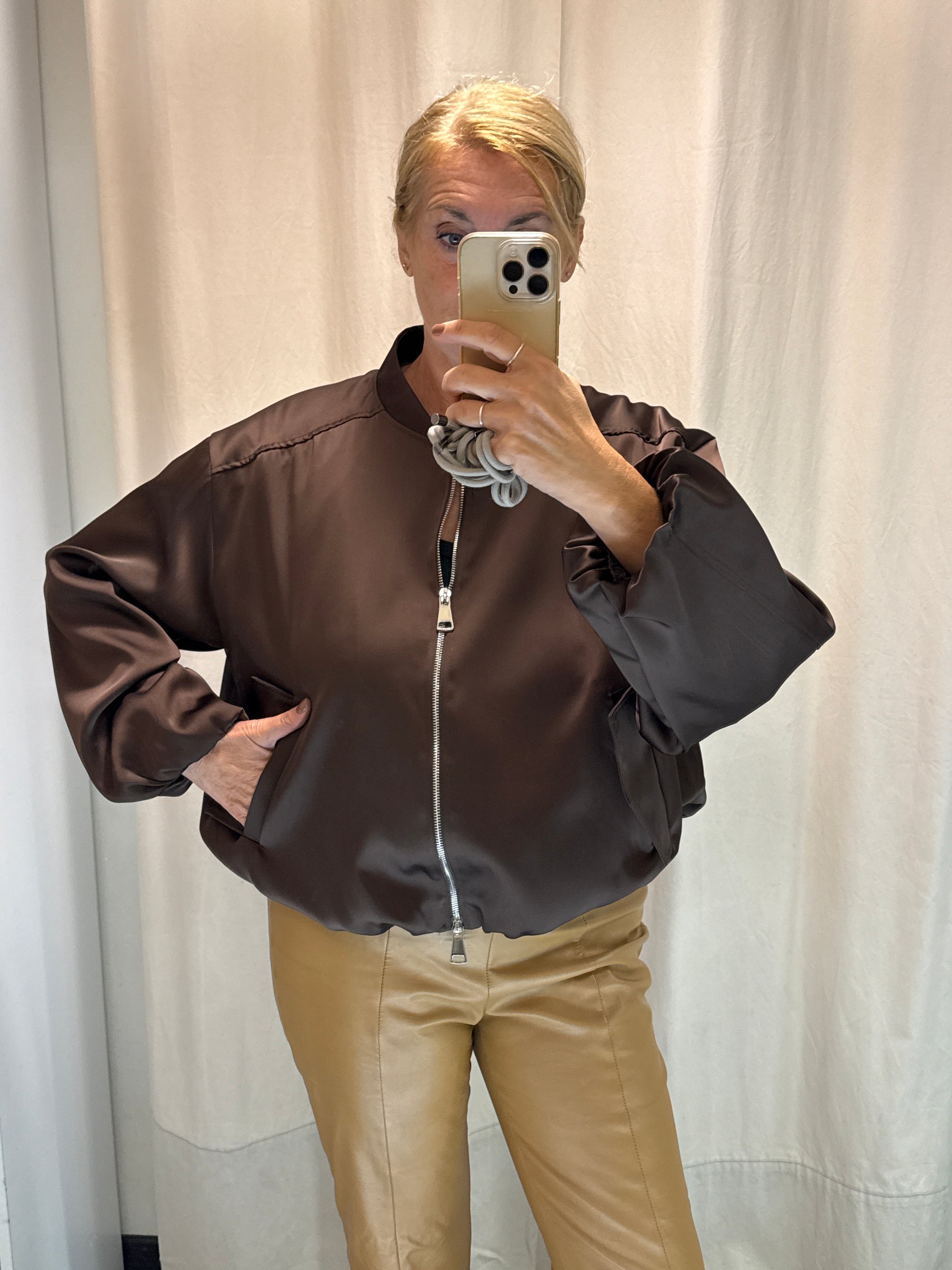 Bomber Lineaelle Raso marrone