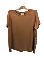 VICOLO T-SHIRT IN RASO MARRONE