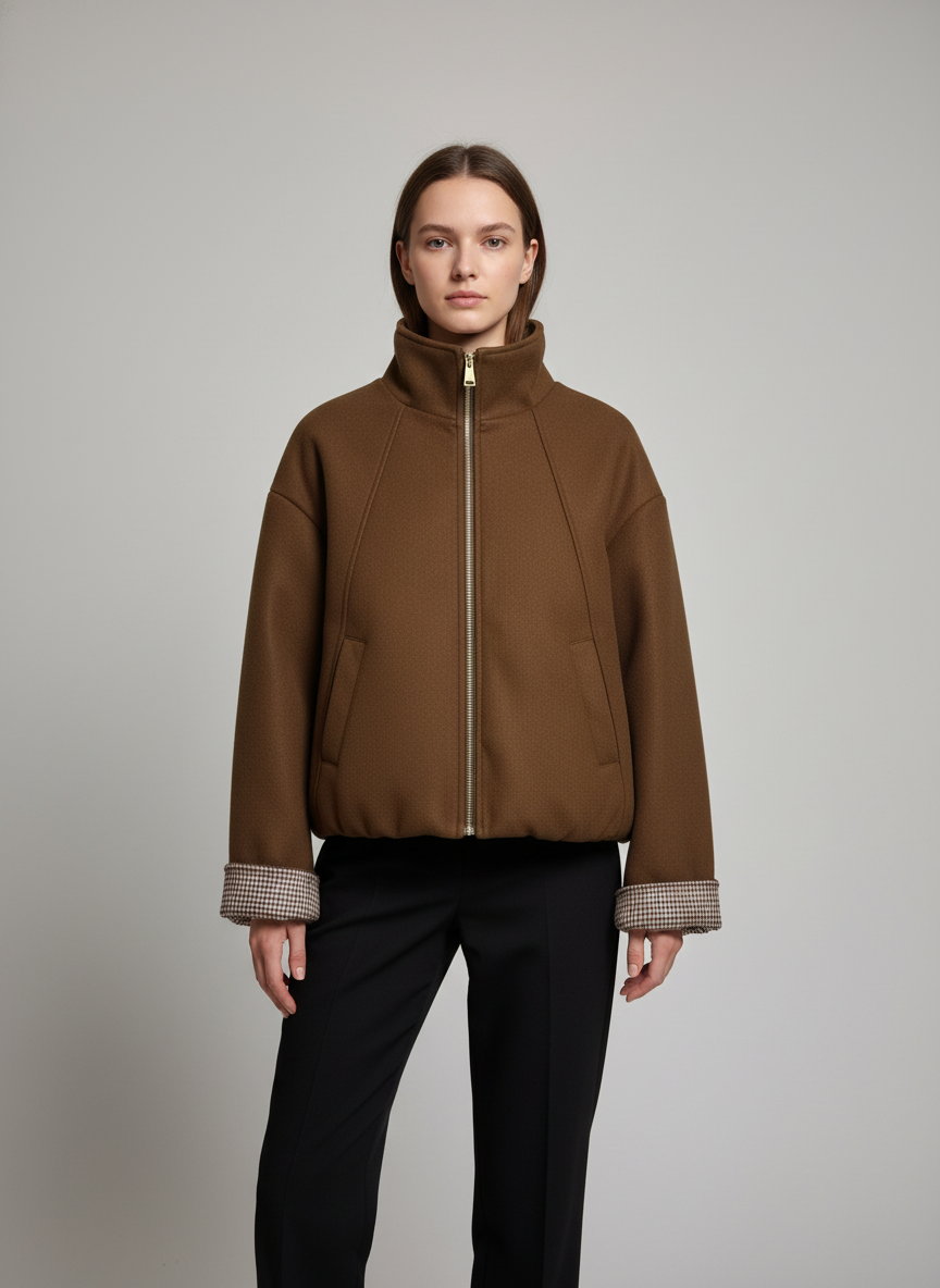 Giubbotto bomber panno tabacco Lineaelle