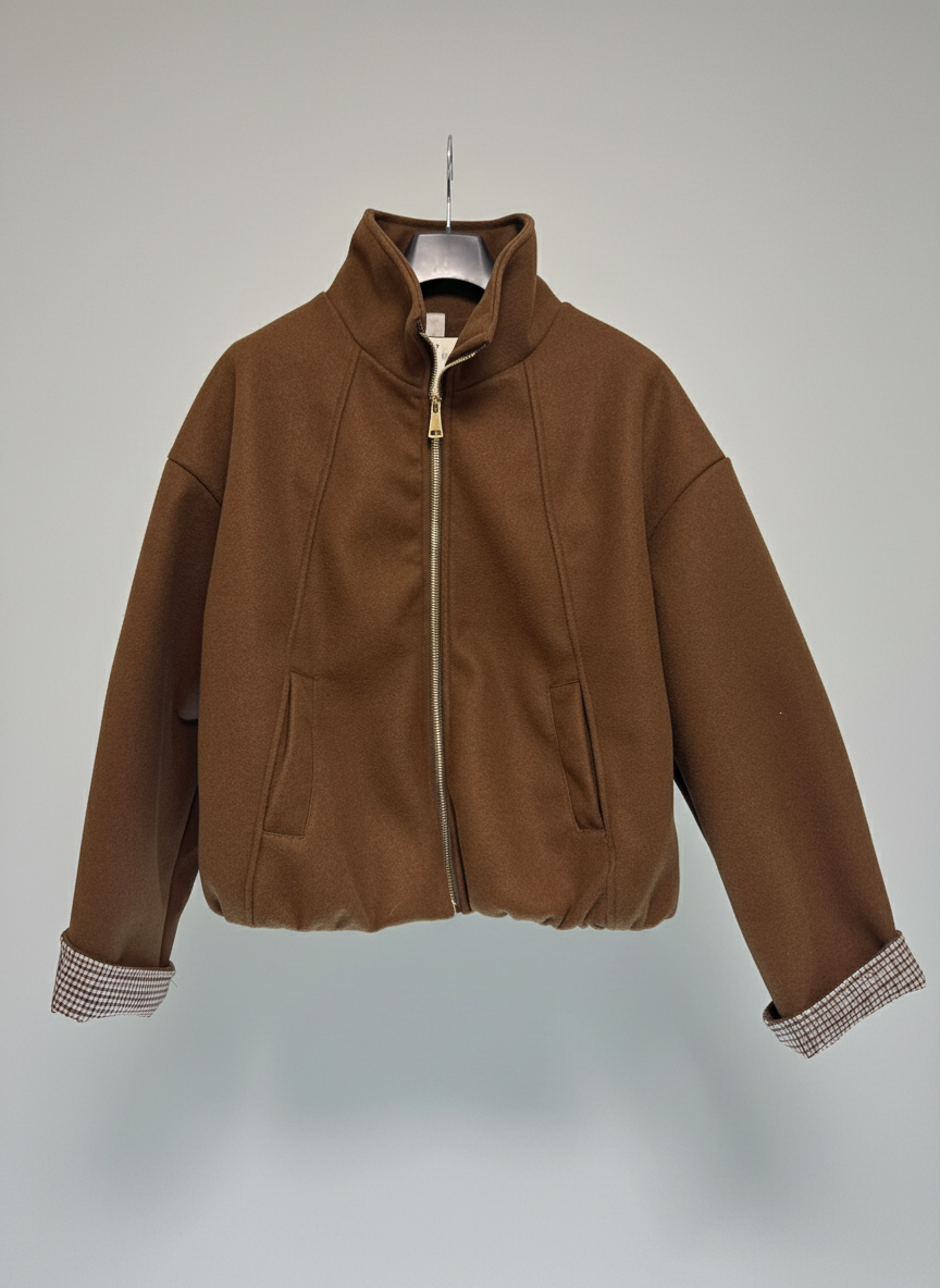 Giubbotto bomber panno tabacco Lineaelle