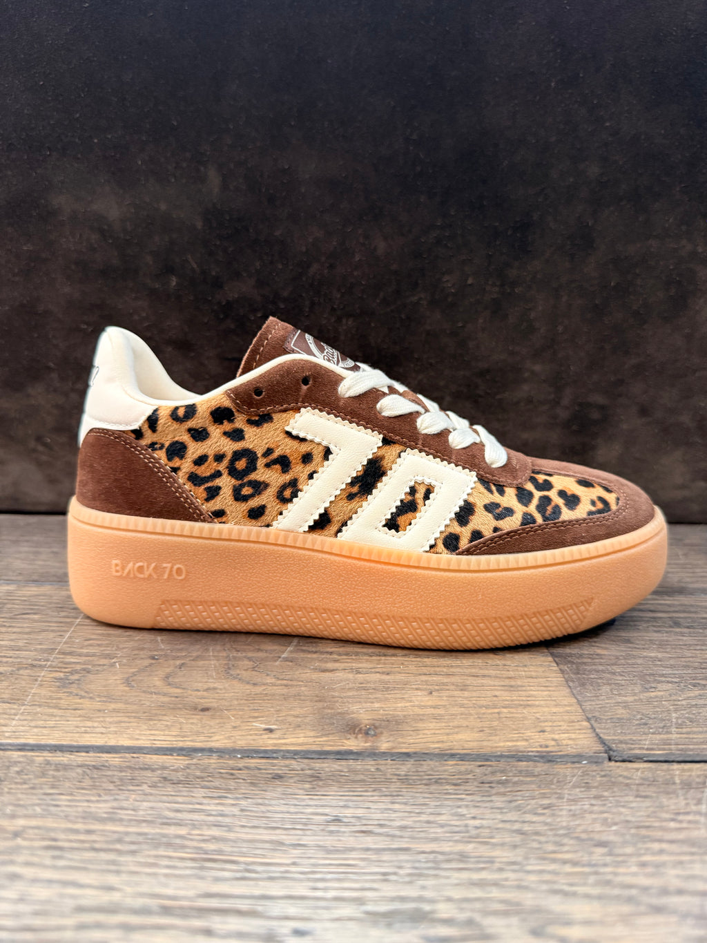 BACK 70 108055 fur leopard cuoio PLAT DONNA