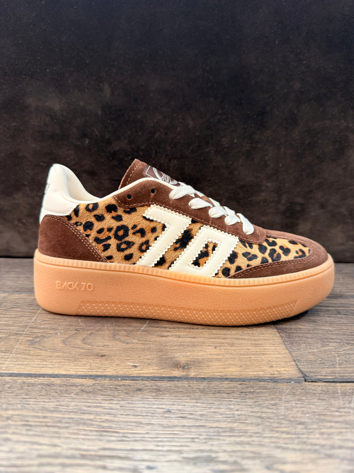 BACK 70 108055 fur leopard cuoio PLAT DONNA