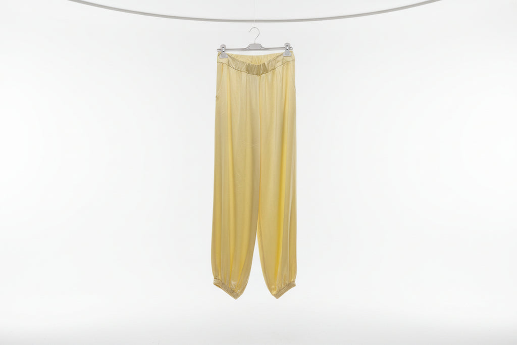 LINEAELLE PANTALONE CARGO RASO VISCOSA GIALLO 14773