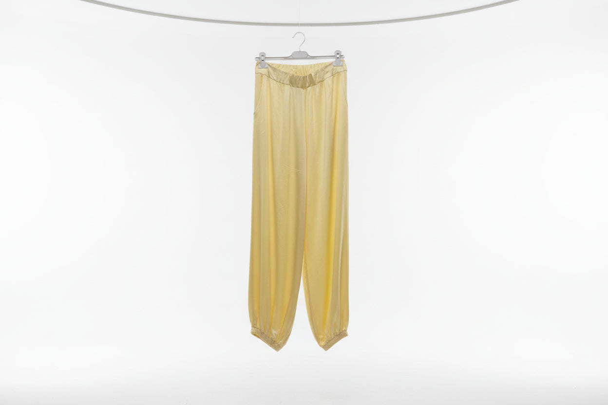 LINEAELLE PANTALONE CARGO RASO VISCOSA GIALLO 14773