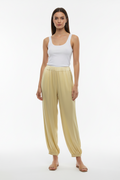 LINEAELLE PANTALONE CARGO RASO VISCOSA GIALLO 14773