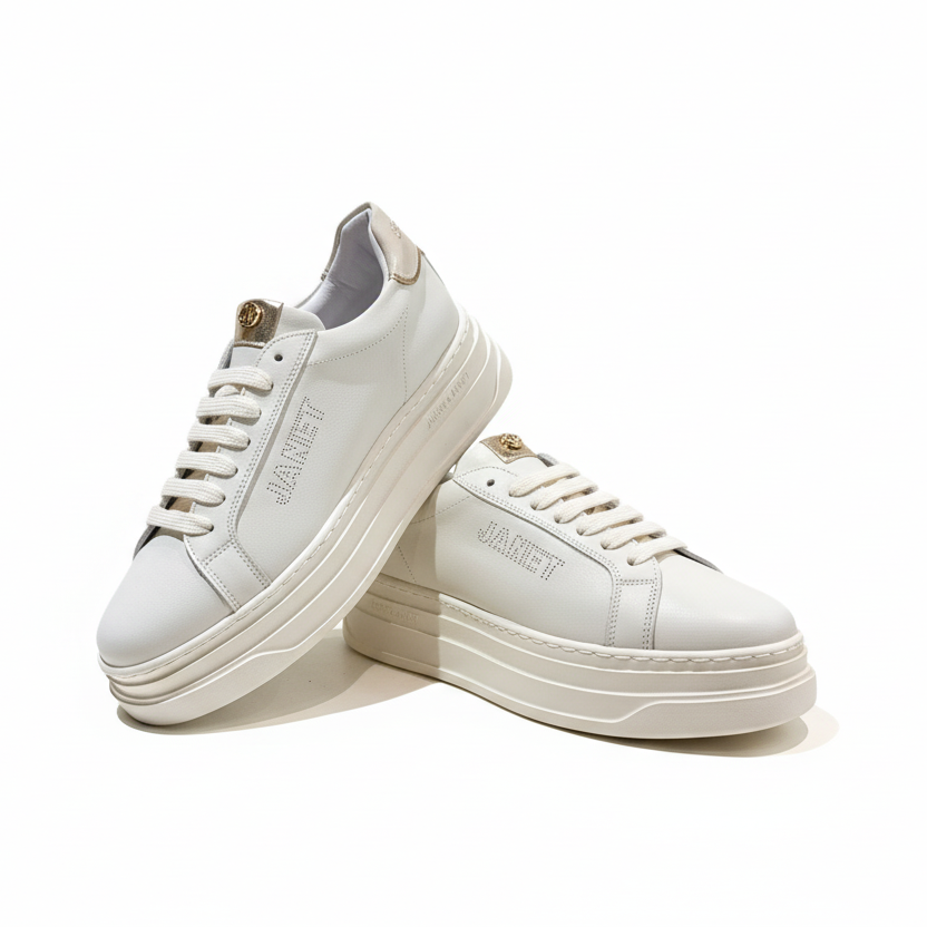 JANET & JANET SNEAKERS PLAT BEIGE-GOLD DONNA J-564