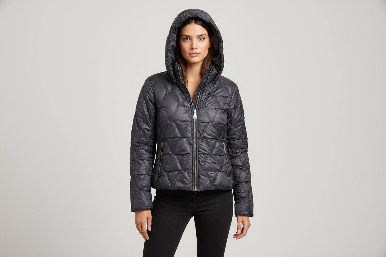 Piumino trapuntato nero Lineaelle