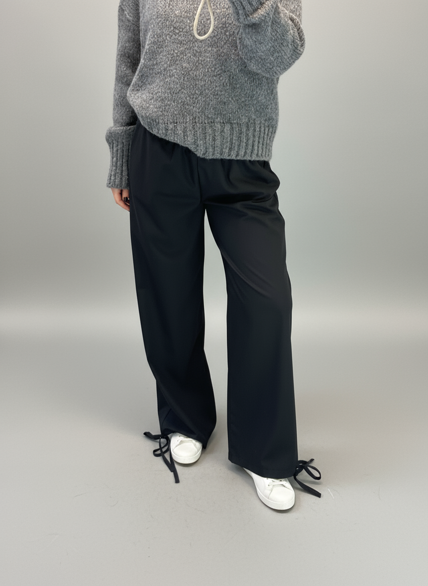 Pantalone coulis banda laterale nero Vicolo