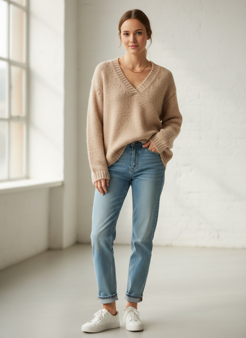 Maglia Vicolo knitwear V 33063F cipria