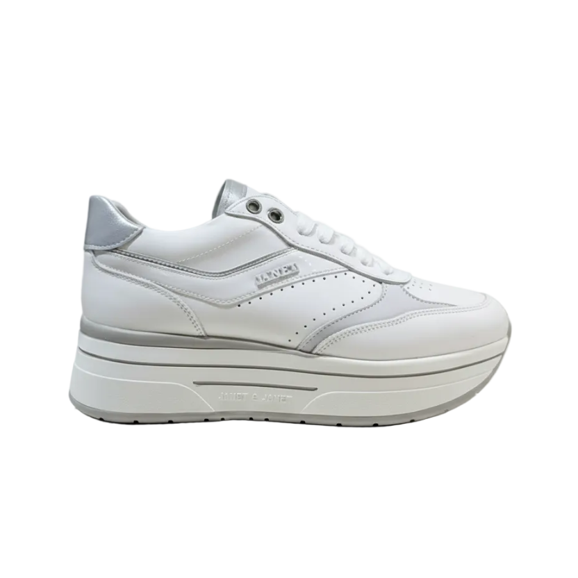JANET & JANET SNEAKERS WHITE-SILVER J-590 DONNA