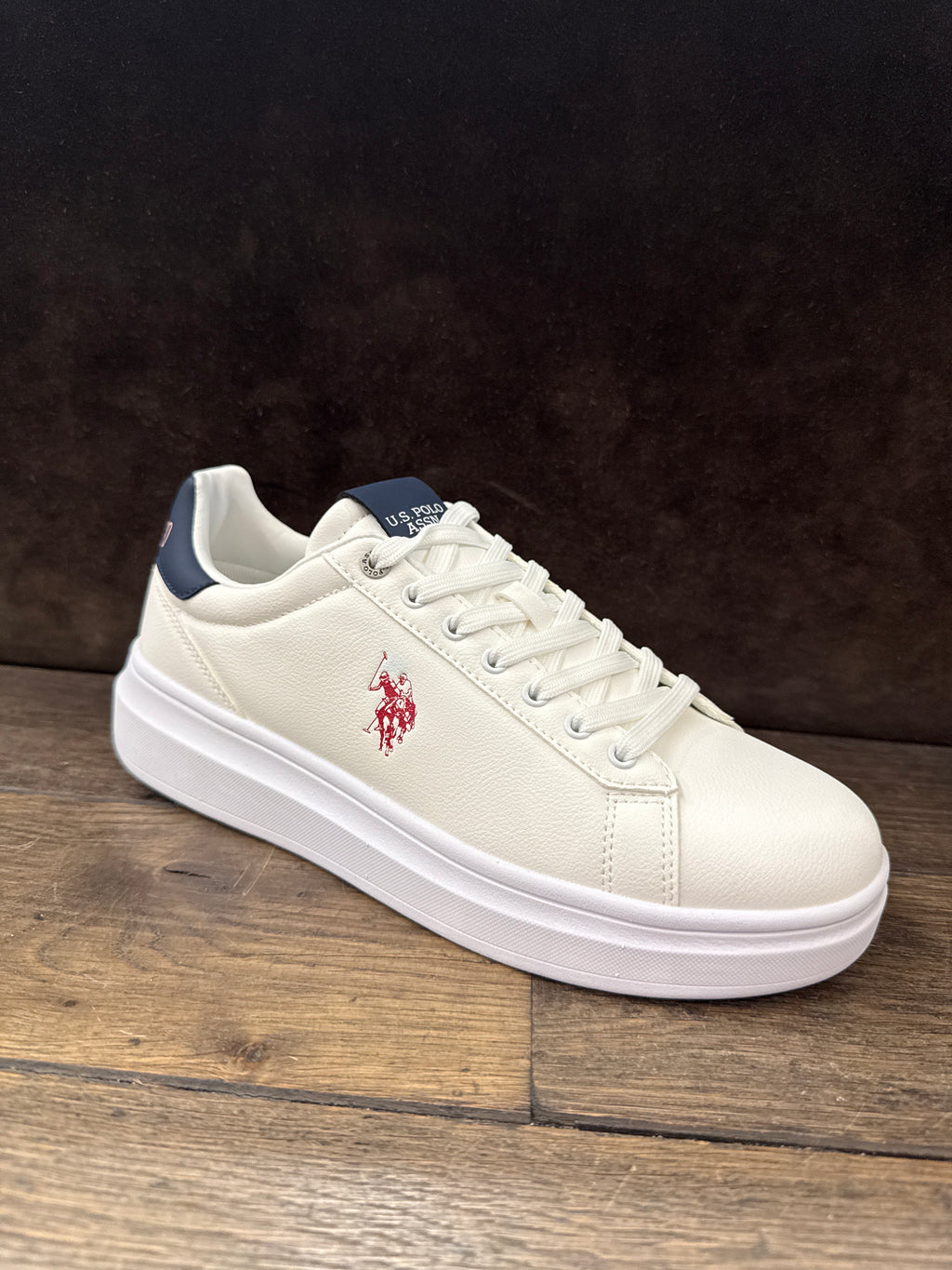 POLO CODY016 WHITE-BLU LOGO ROSSO UOMO