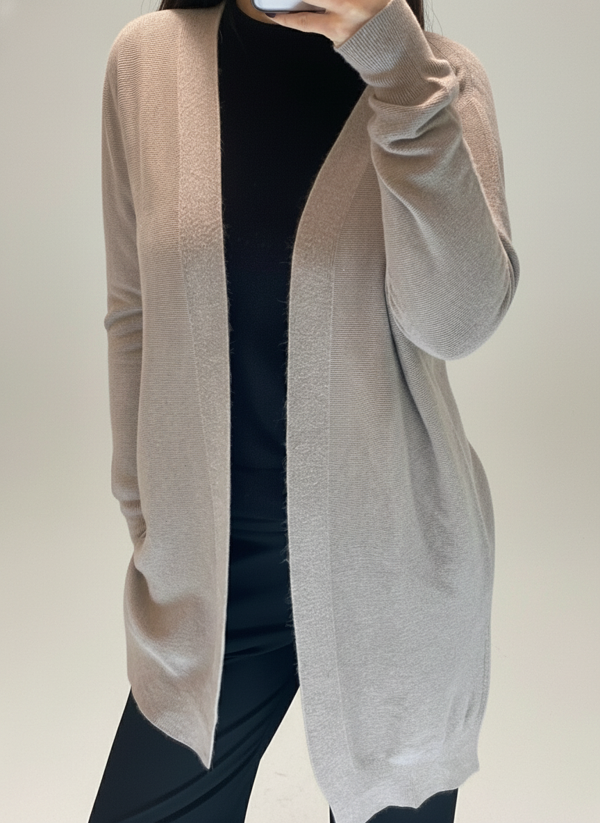 Cardigan basic tortora LineaElle