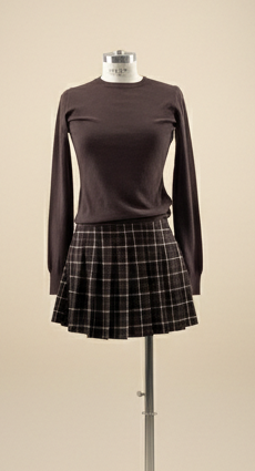 mini gonna quadro marrone Lineaelle