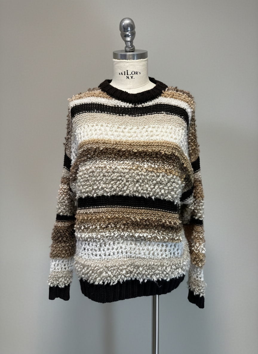 Maglia multi righe marrone Lineaelle