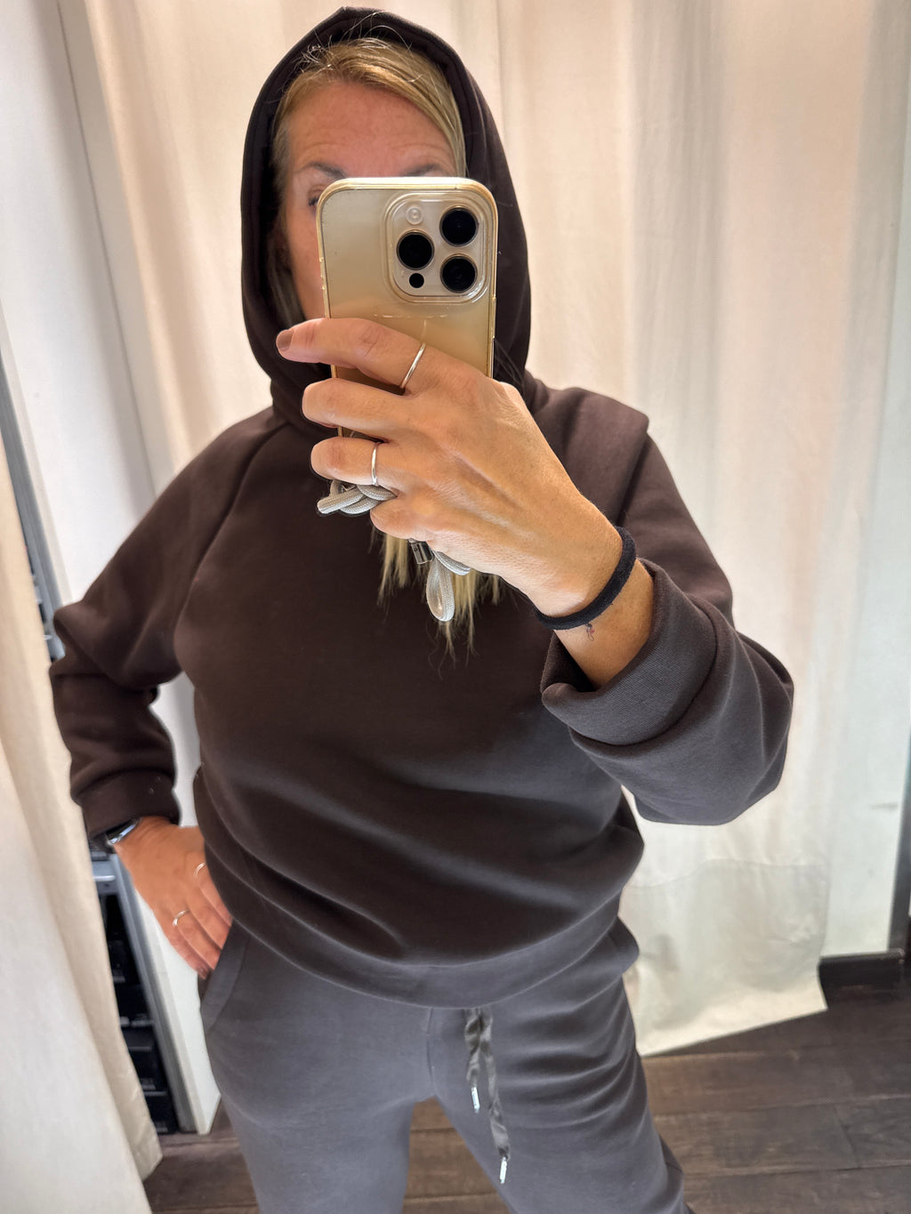 completo felpa cappuccio marrone luisa lineaelle (Copia)