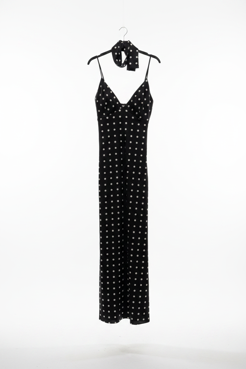 ABITO  POIS NERO LINEAELLE