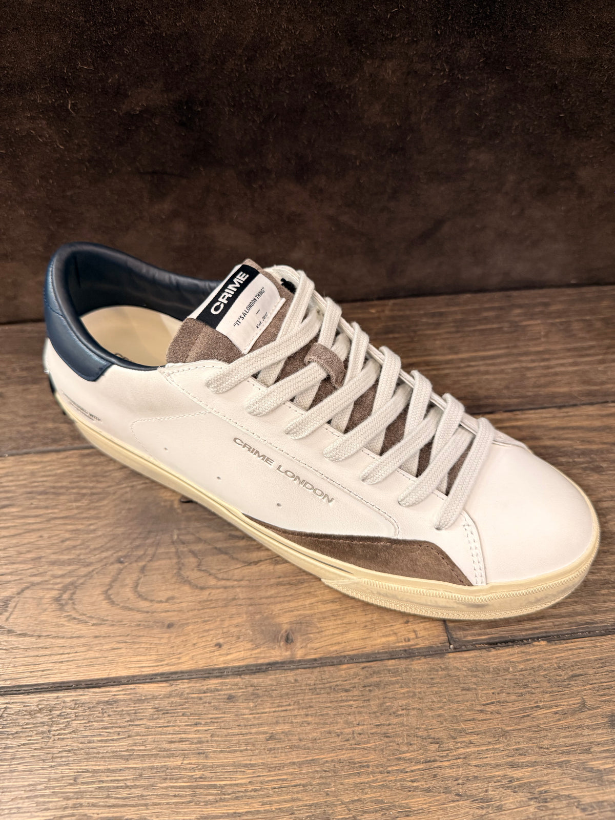 CRIME LONDON SK8 DELUXE BIANCO DETT.GRIGIO  TOP T.MORO UOMO (Copia)