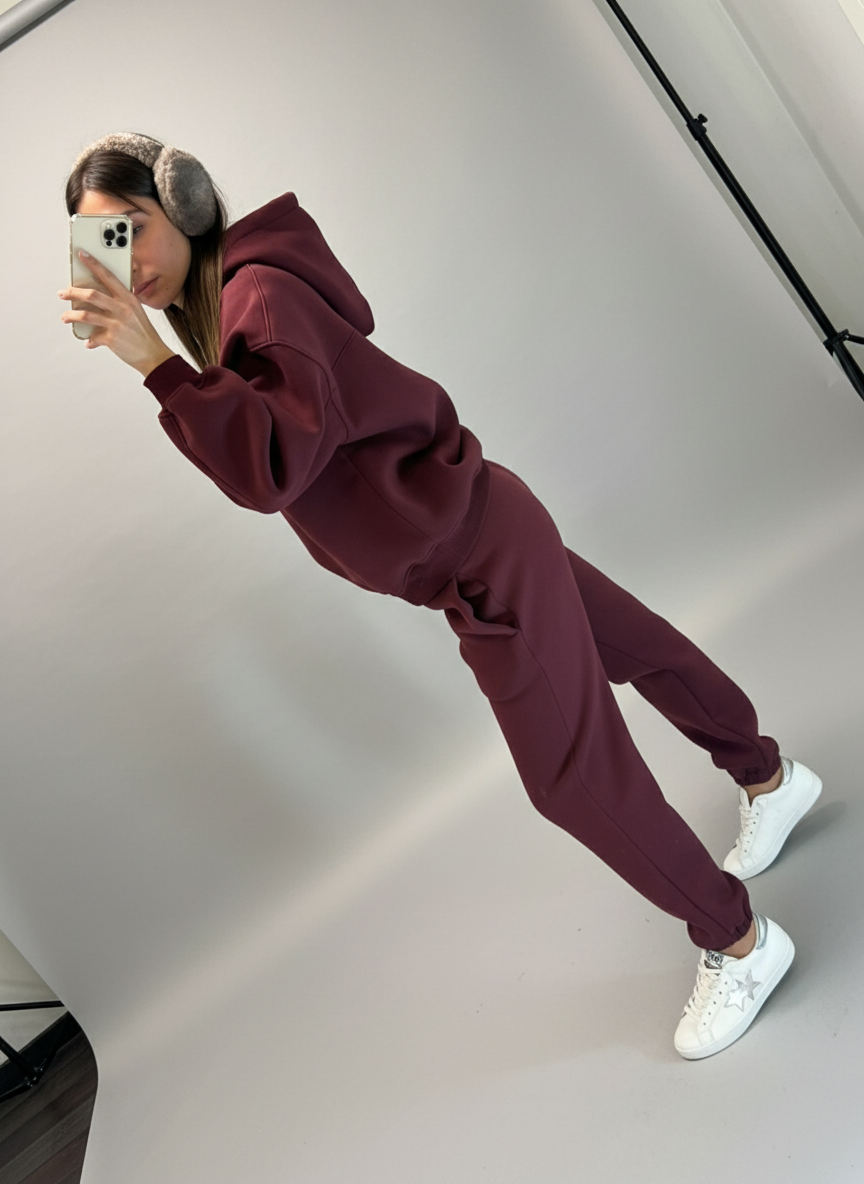 Pantalone tuta Vicolo bordeaux donna