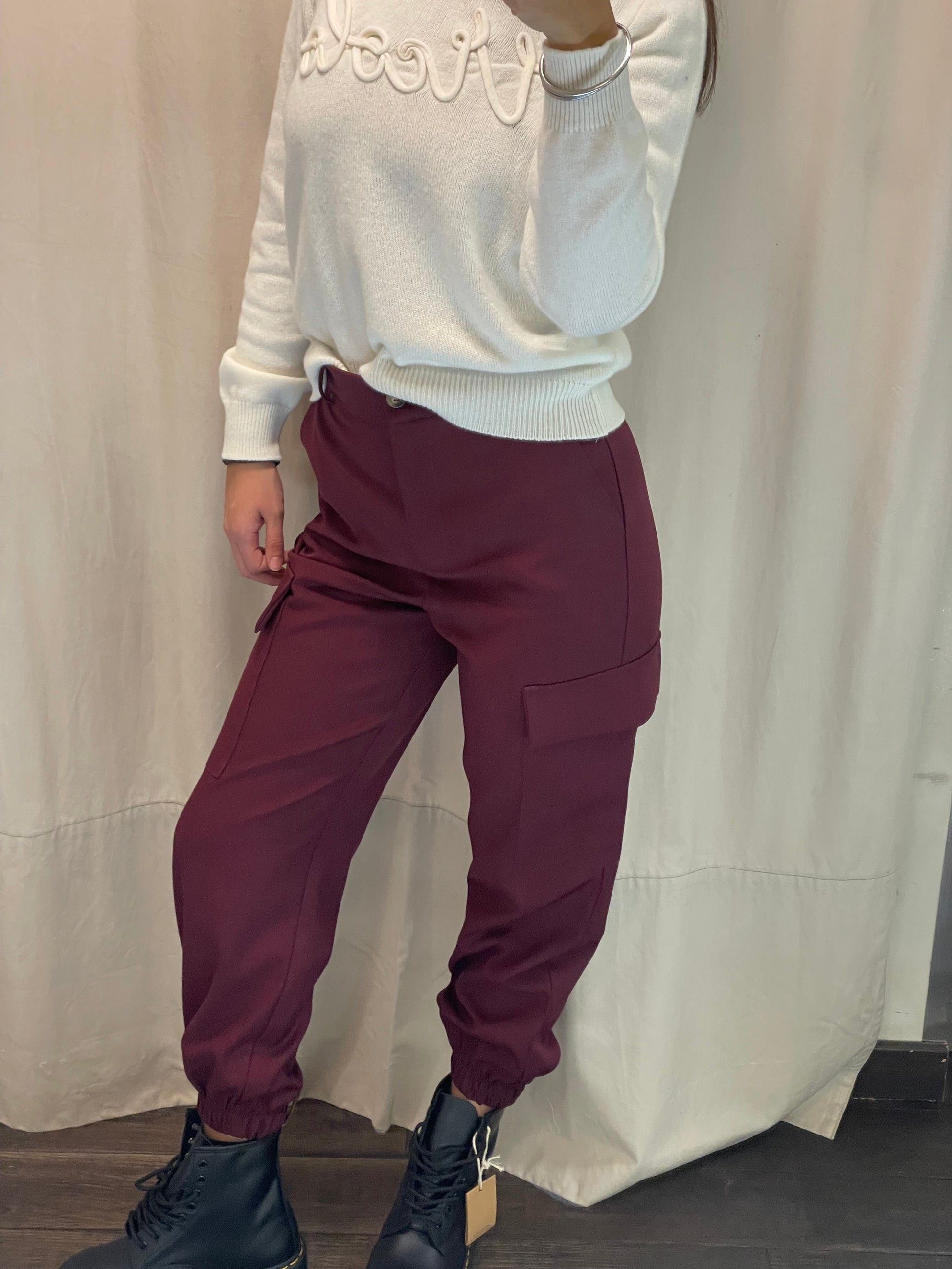 Pant cargo bordeaux Vicolo