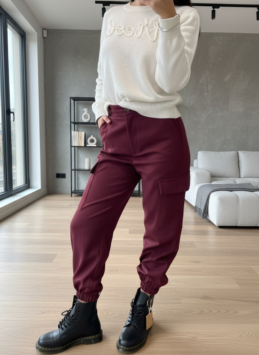 Pant cargo bordeaux Vicolo