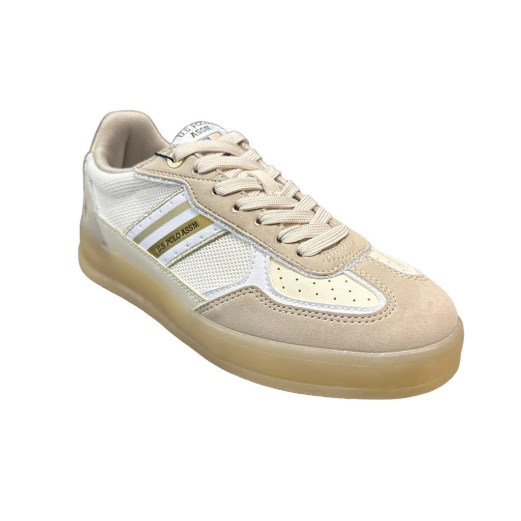 US POLO CAMPY WHITE-beige mesh DONNA