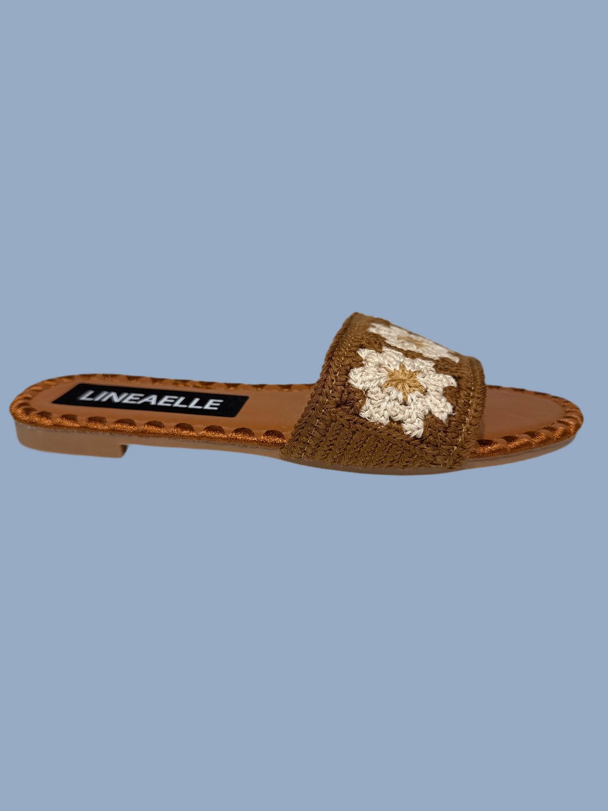 Ciabattine crochet camel Lineaelle