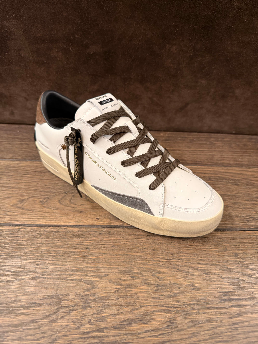 CRIME LONDON SK8 DELUXE BIANCO DETT.GRIGIO  TOP T.MORO UOMO (Copia)