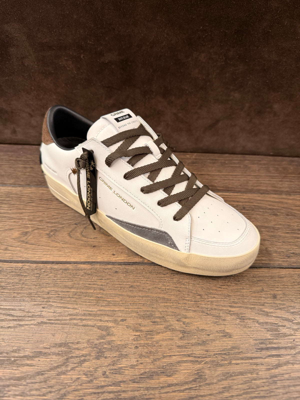 CRIME LONDON SK8 DELUXE BIANCO DETT.GRIGIO  TOP T.MORO UOMO (Copia)