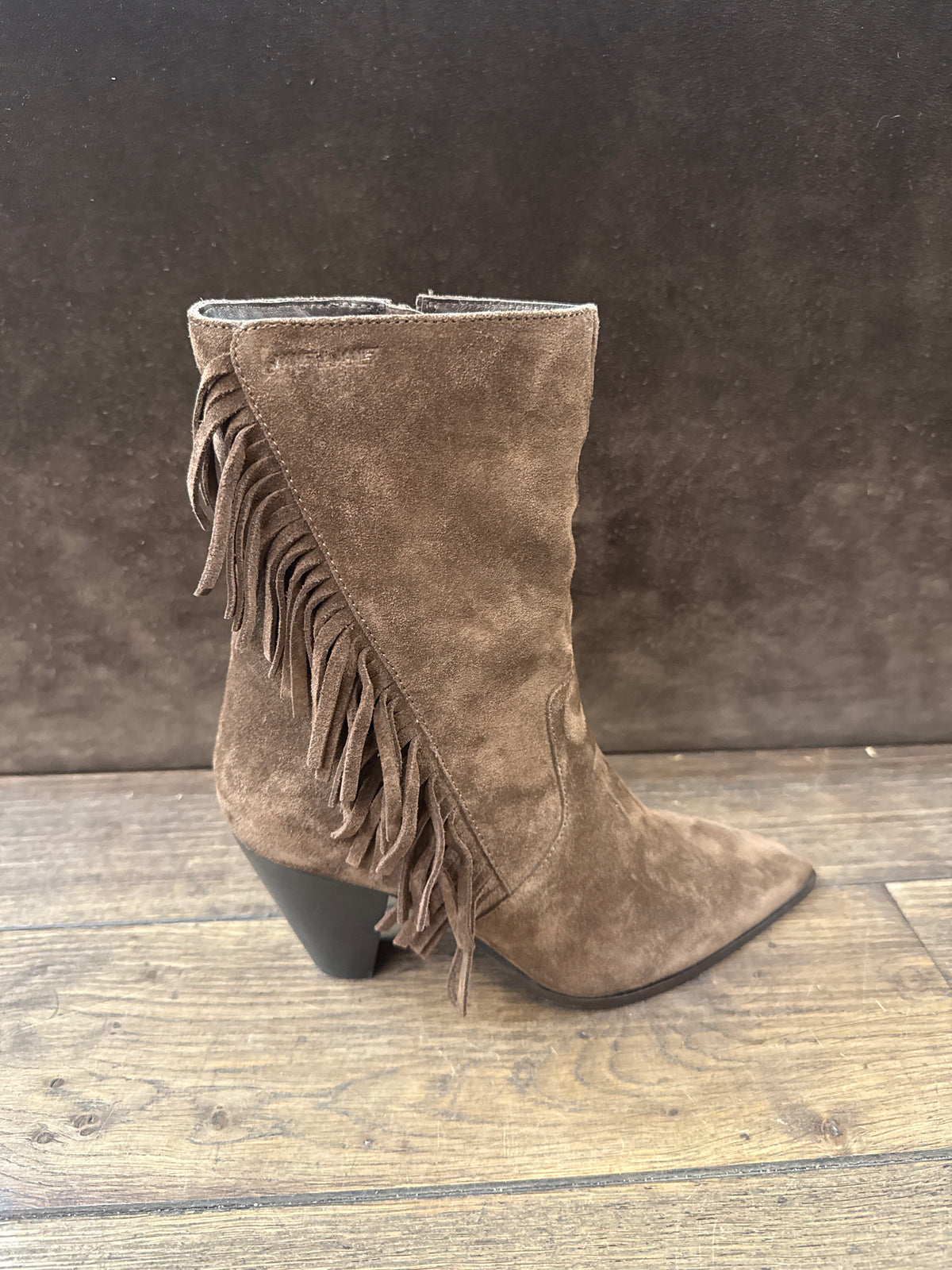 JANET ET JANET CAMOSCIO DARK BROWN TEXANO FRANGE