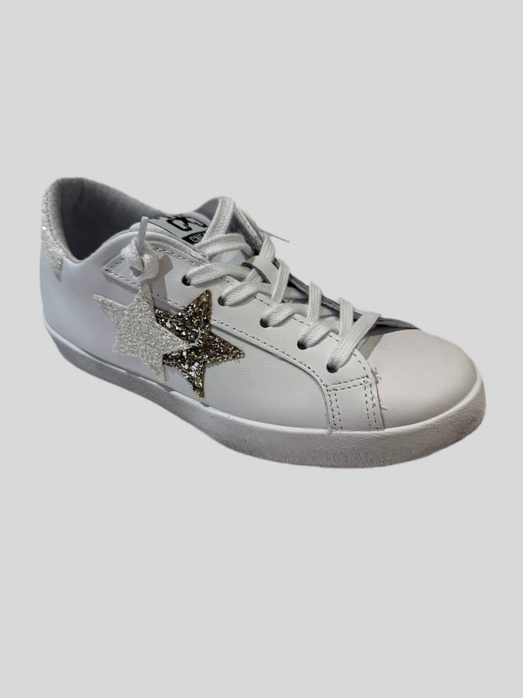 Sneakers donna pelle bianca prime star white - silver 2star