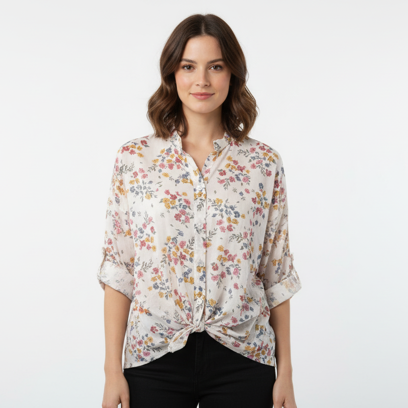 LINEAELLE CAMICIA MICROFIORI