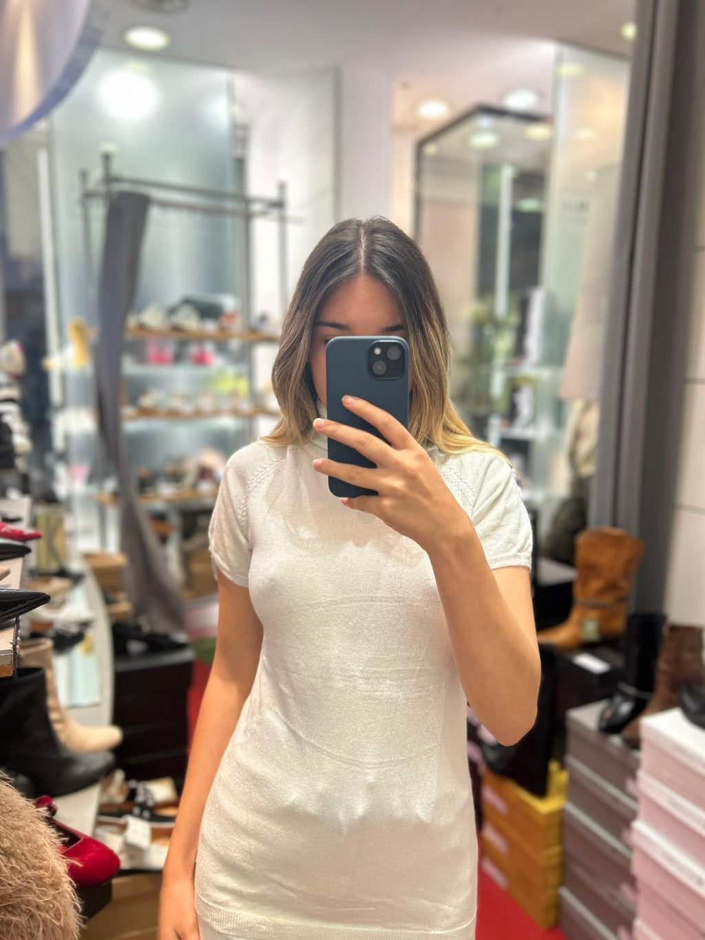 Maglia mezza manica lurex
