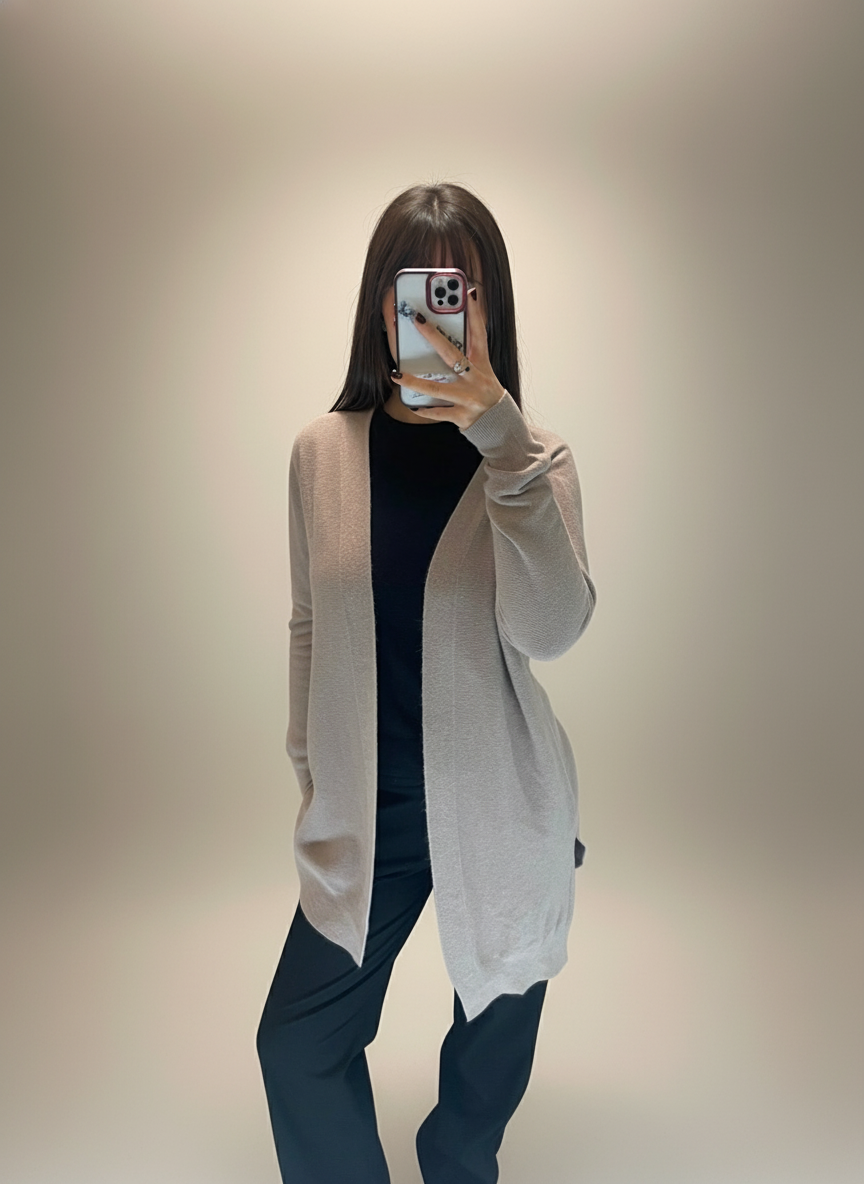 Cardigan basic tortora LineaElle