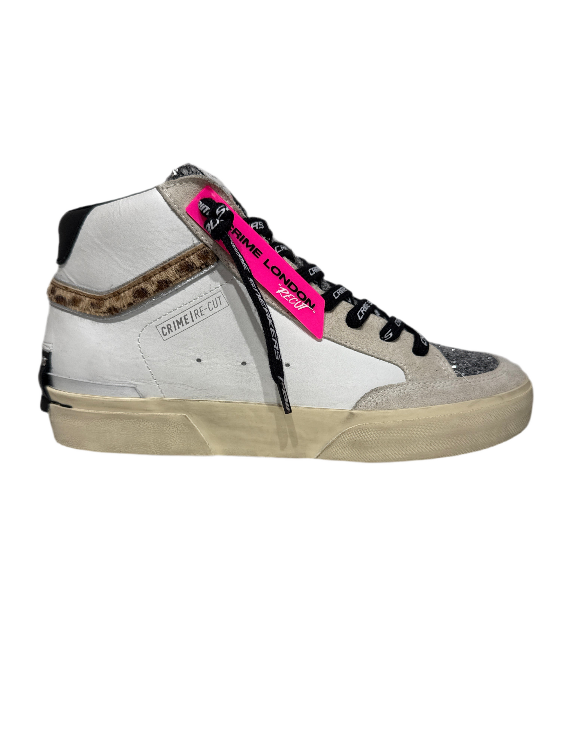 Sneakers donna SK8 Recut HighCRIME LONDON SNEAKER bianca /leo/glitter