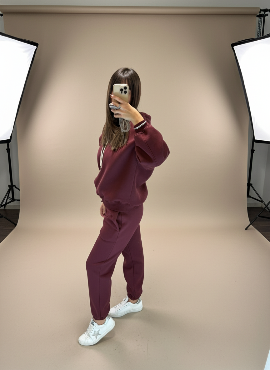 Pantalone tuta Vicolo bordeaux donna