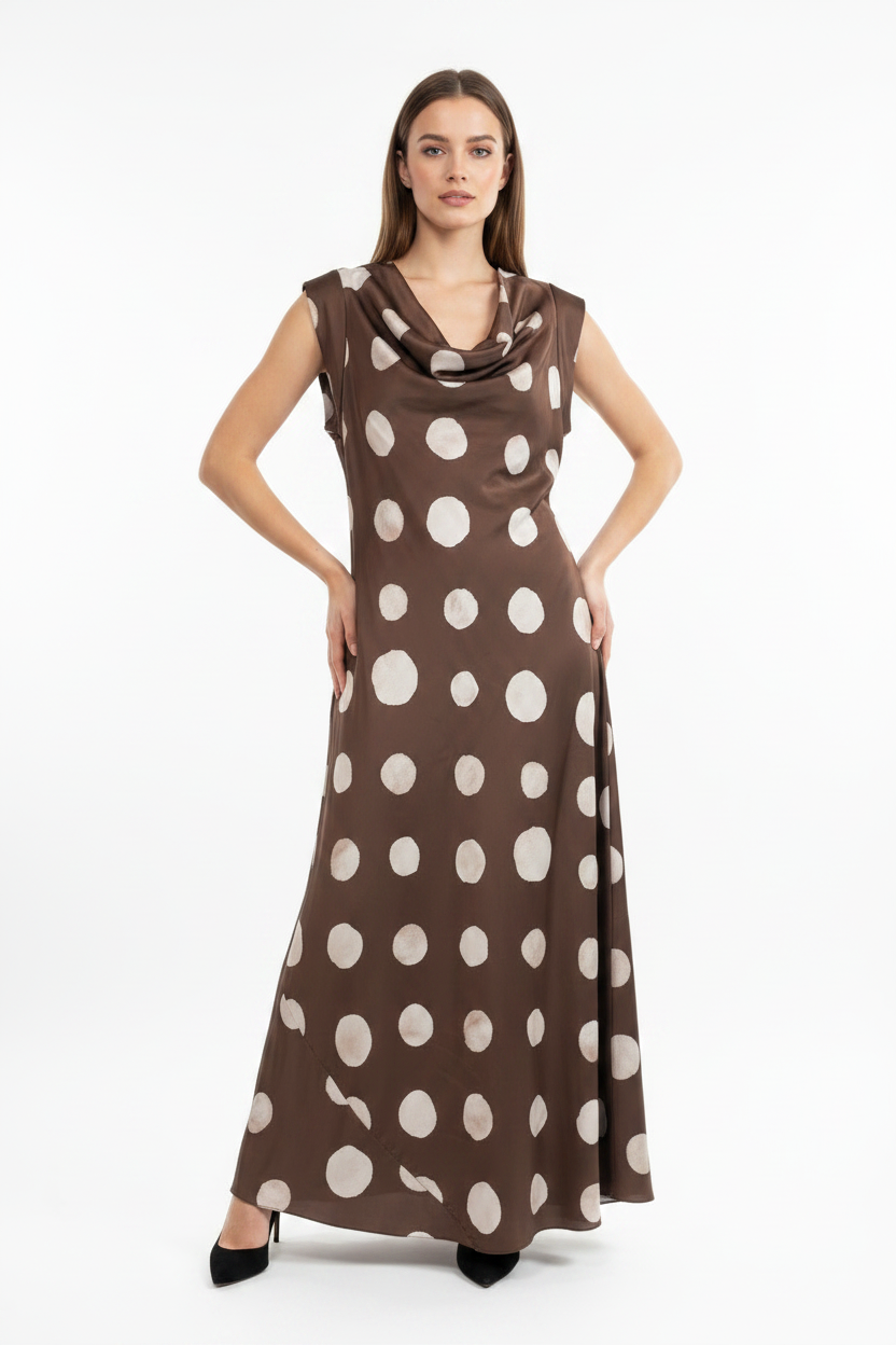LINEAELLE ABITO MAXI POIS TAUPE