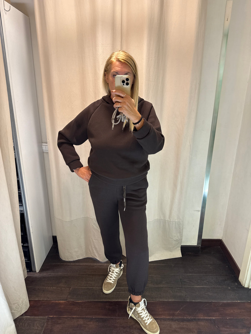 completo felpa cappuccio marrone luisa lineaelle (Copia)