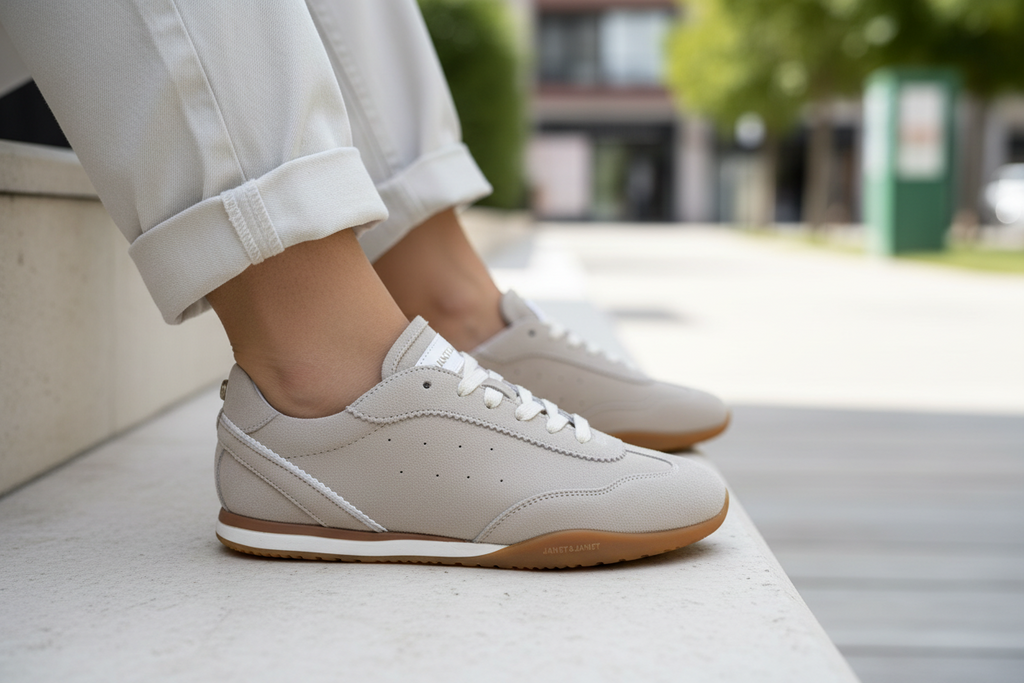 JANET & JANET SNEAKERS BASSE BEIGE J-630 DONNA