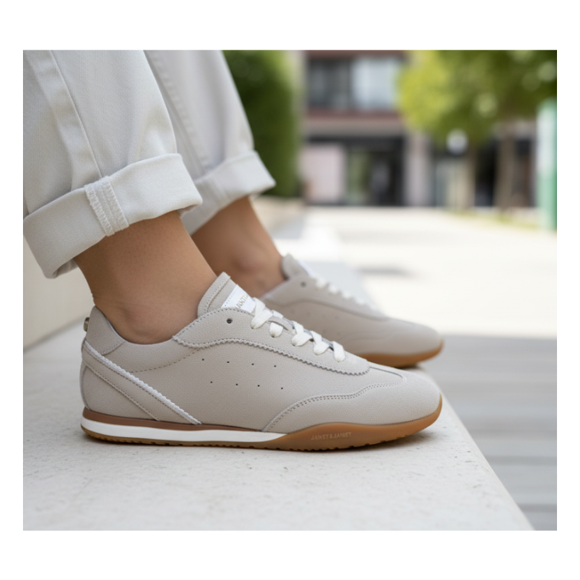 JANET & JANET SNEAKERS BASSE BEIGE J-630 DONNA
