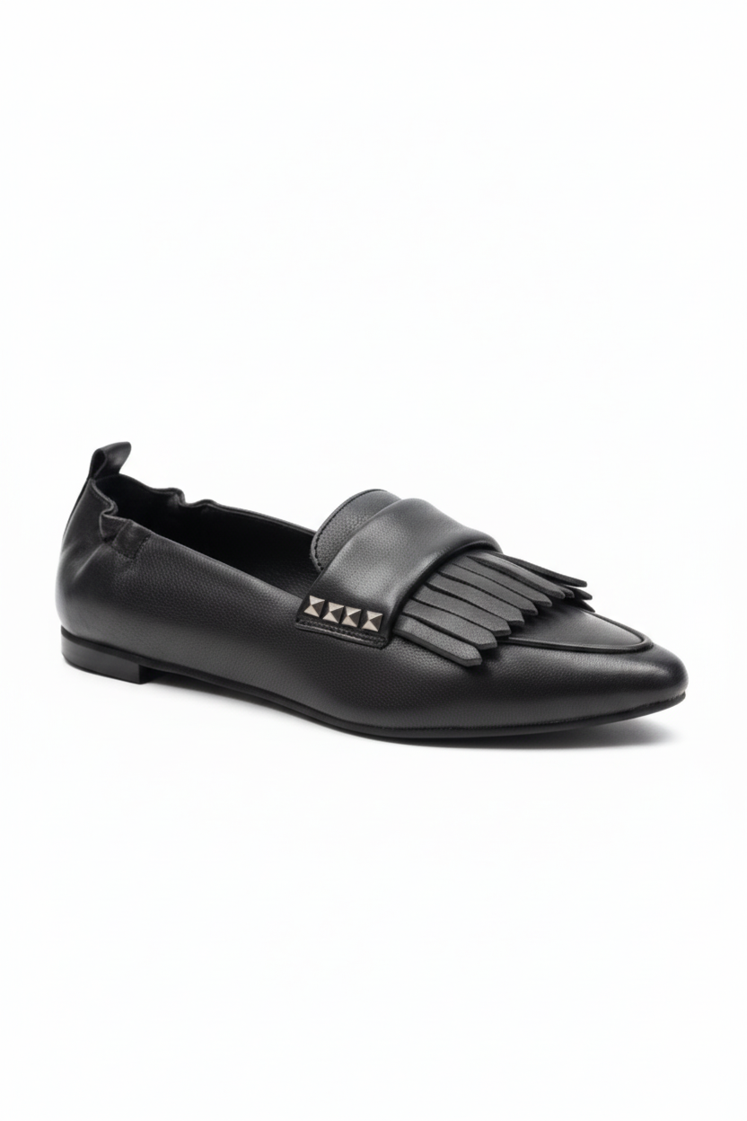 JIUDIT MOCASSINO ARRICCIATO NERO  DONNA