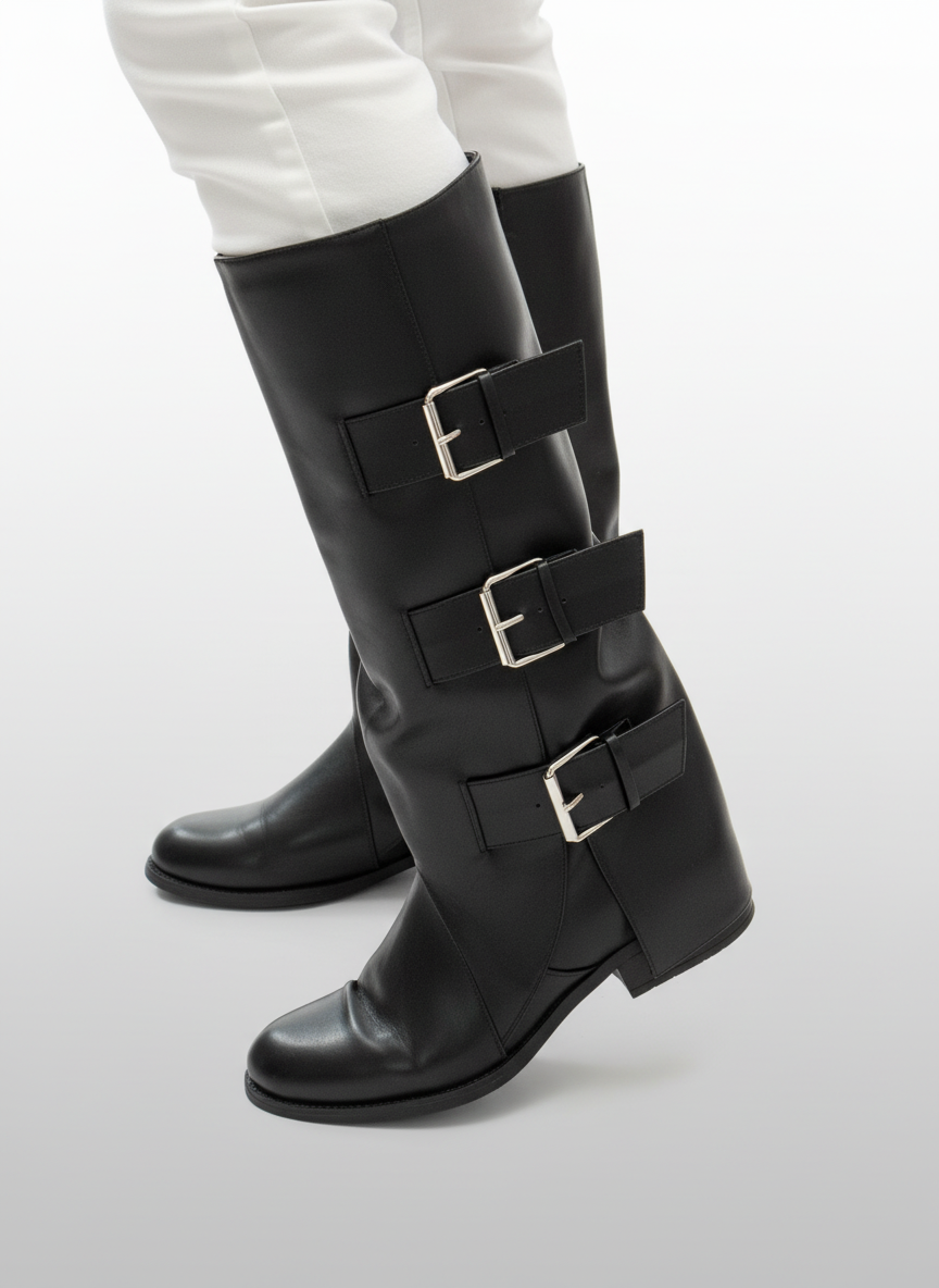 Stivale 3 fibbie 181-184 nero Lineaelle