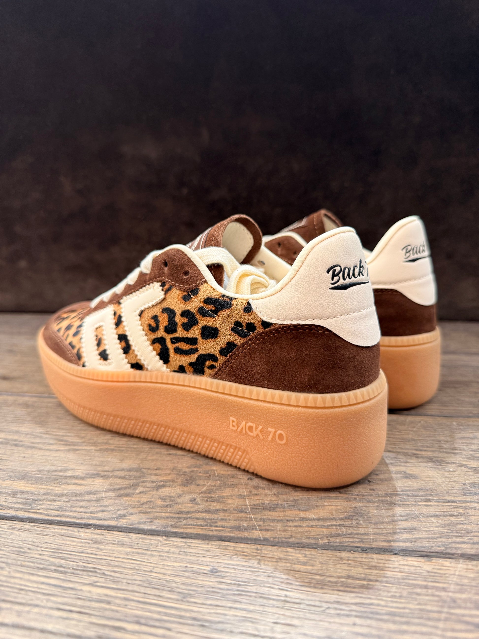 BACK 70 108055 fur leopard cuoio PLAT DONNA