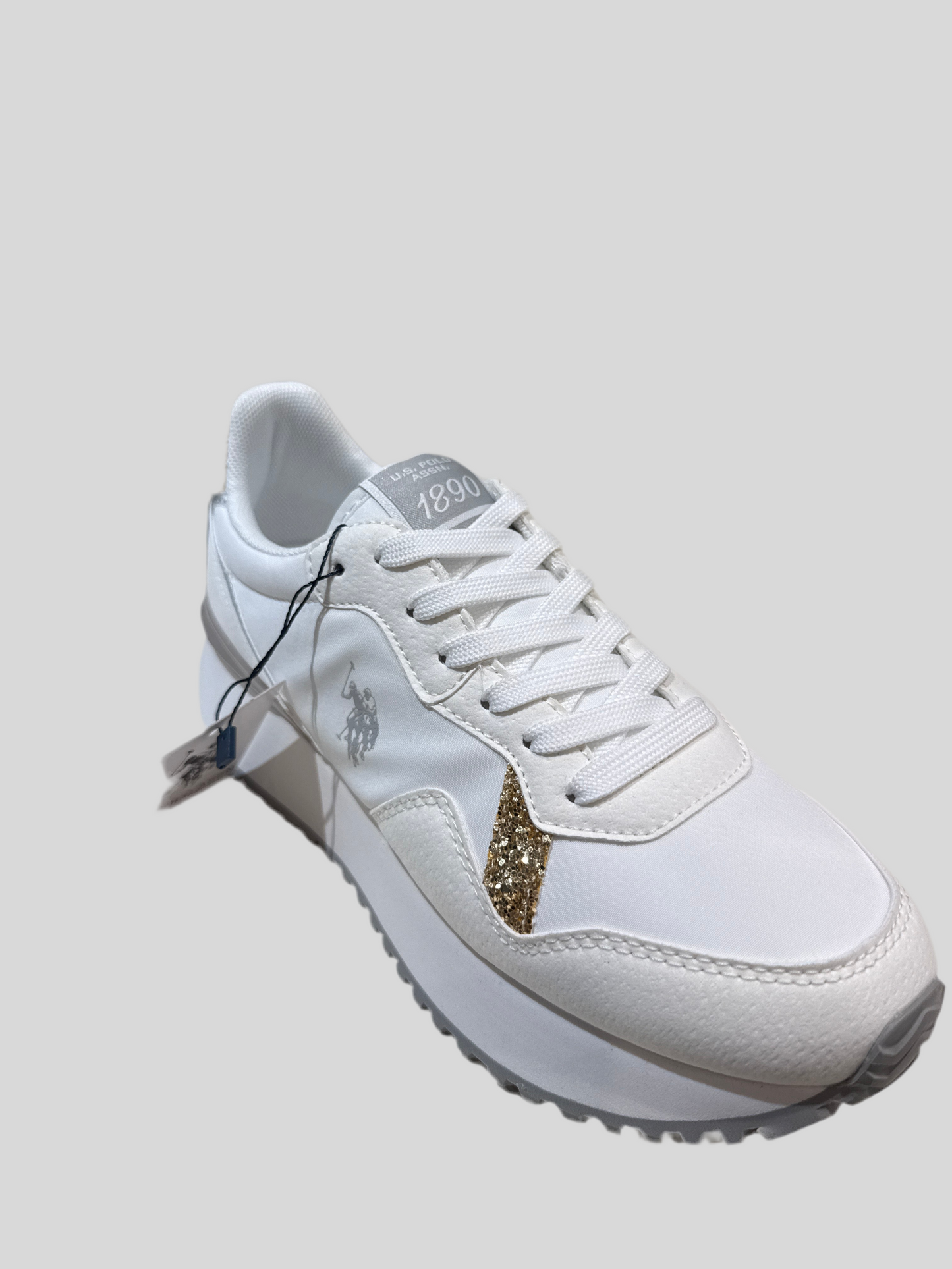 Sneakers Us Polo bayle donna bianco oro