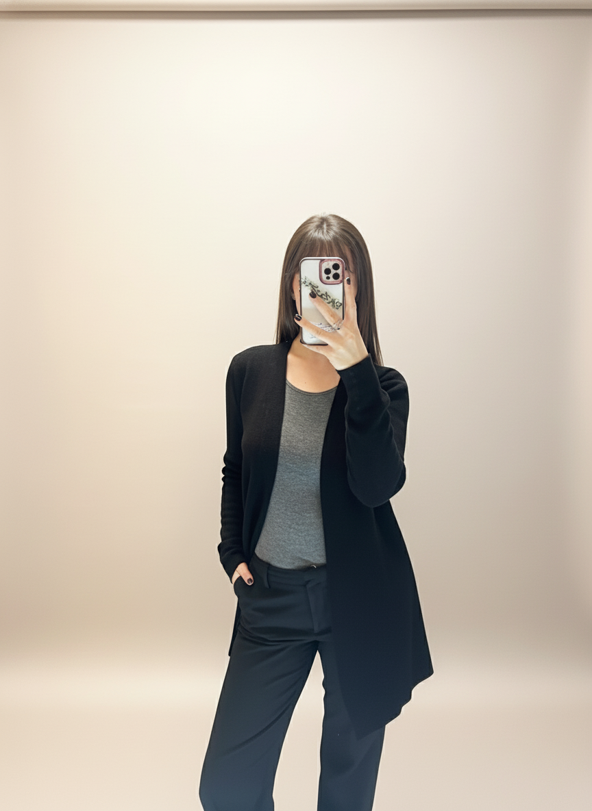 Cardigan basic nero LineaElle