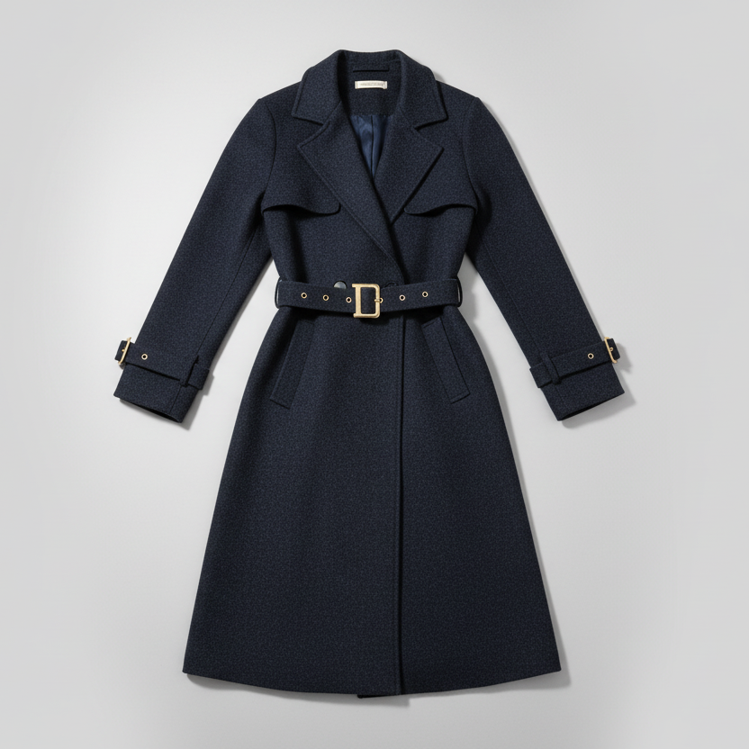 Cappotto panno blu polvere Lineaelle